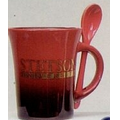 10 Oz. Spooner Mug w/Spoons in Black In & Red Fade Out